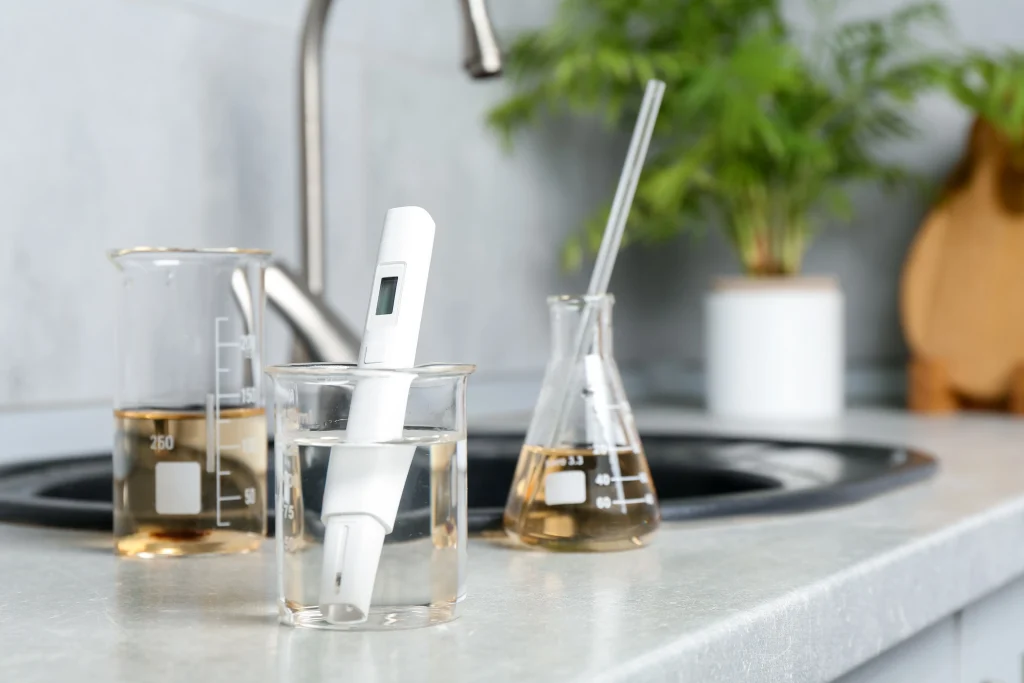 Laboratory water quality testing equipment used for lead and copper drinking water analysis