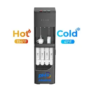 Instant hot and cold filtered drinking water dispenser with replaceable filter cartridges