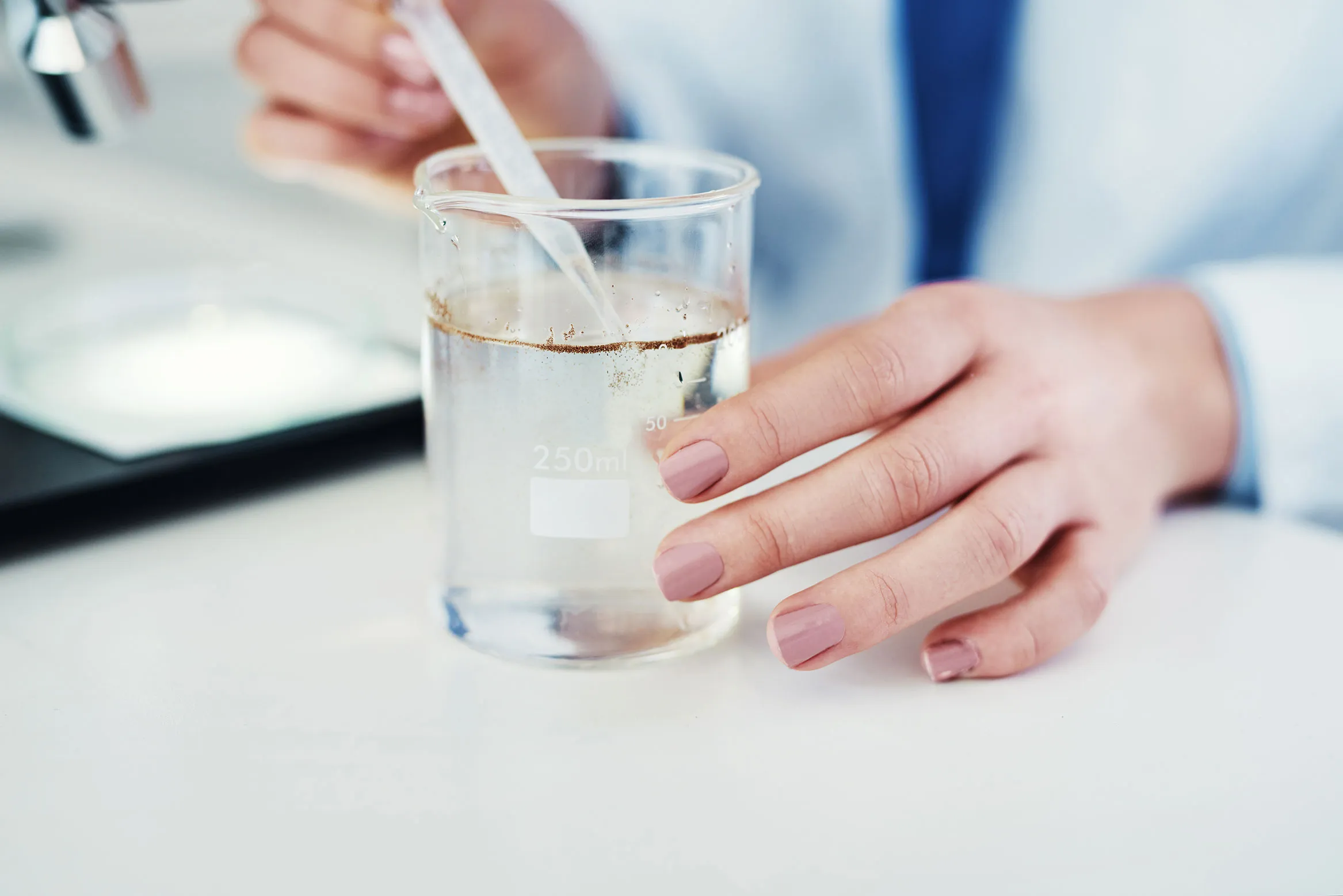 Stirring a water sample during on-site testing