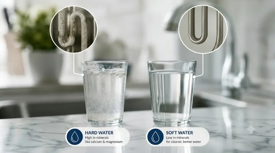 Hard water versus soft water comparison in a Southwestern Pennsylvania home